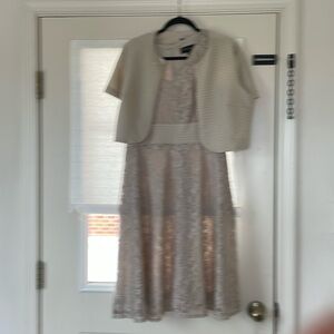 DN Designs cream lace dress and cover up